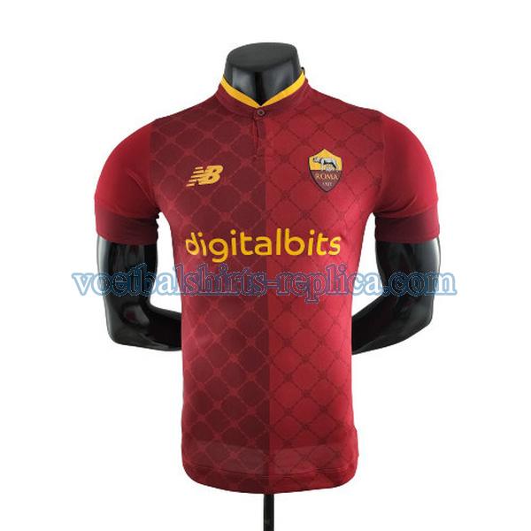 thuis as roma voetbalshirt 2022 2023 mannen player rood