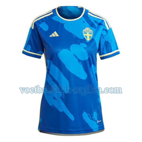 uit zweden voetbalshirt 2023 dames blauw